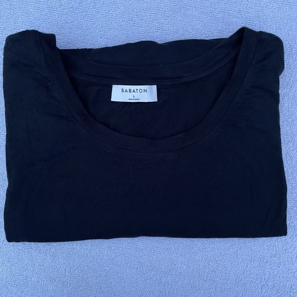 Babaton Aritzia Norris Shirt Women's Size Large Black 3/4 Sleeve Side Slits Top - Picture 3 of 15